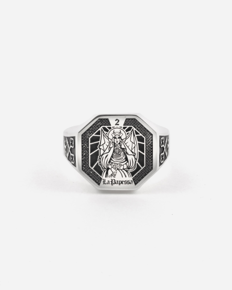 THE HIGH PRIESTESS TAROT CARD SIGNET RING