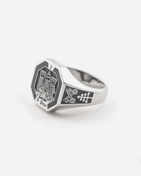 THE HIEROPHANT TAROT CARD SIGNET RING
