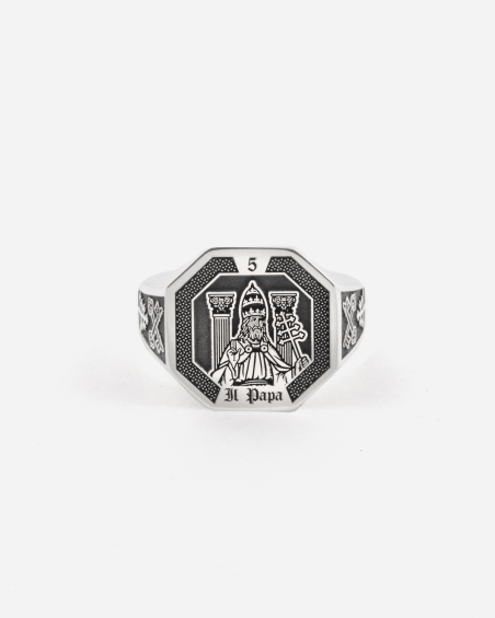 THE HIEROPHANT TAROT CARD SIGNET RING