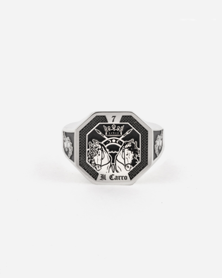 THE CHARIOT TAROT CARD SIGNET RING