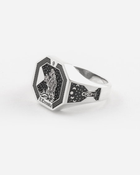 THE HERMIT TAROT CARD SIGNET RING