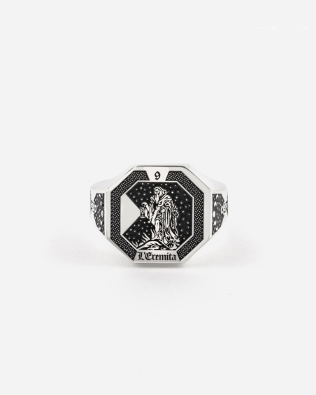 THE HERMIT TAROT CARD SIGNET RING