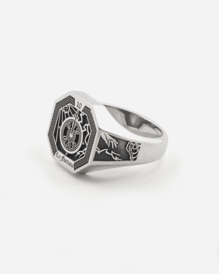 WHEEL OF FORTUNE TAROT CARD SIGNET RING