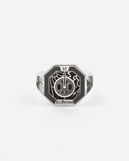 WHEEL OF FORTUNE TAROT CARD SIGNET RING
