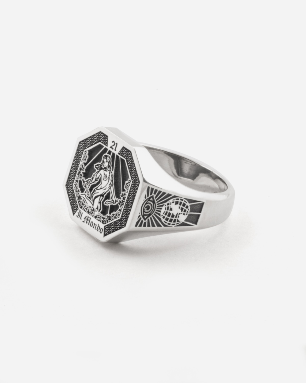 THE WORLD CARD SIGNET RING