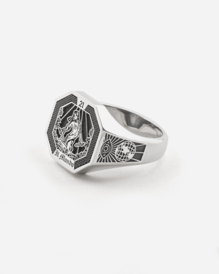 THE WORLD CARD SIGNET RING