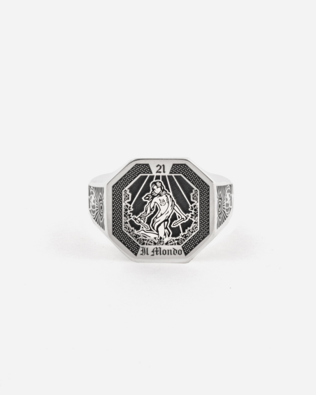 THE WORLD CARD SIGNET RING