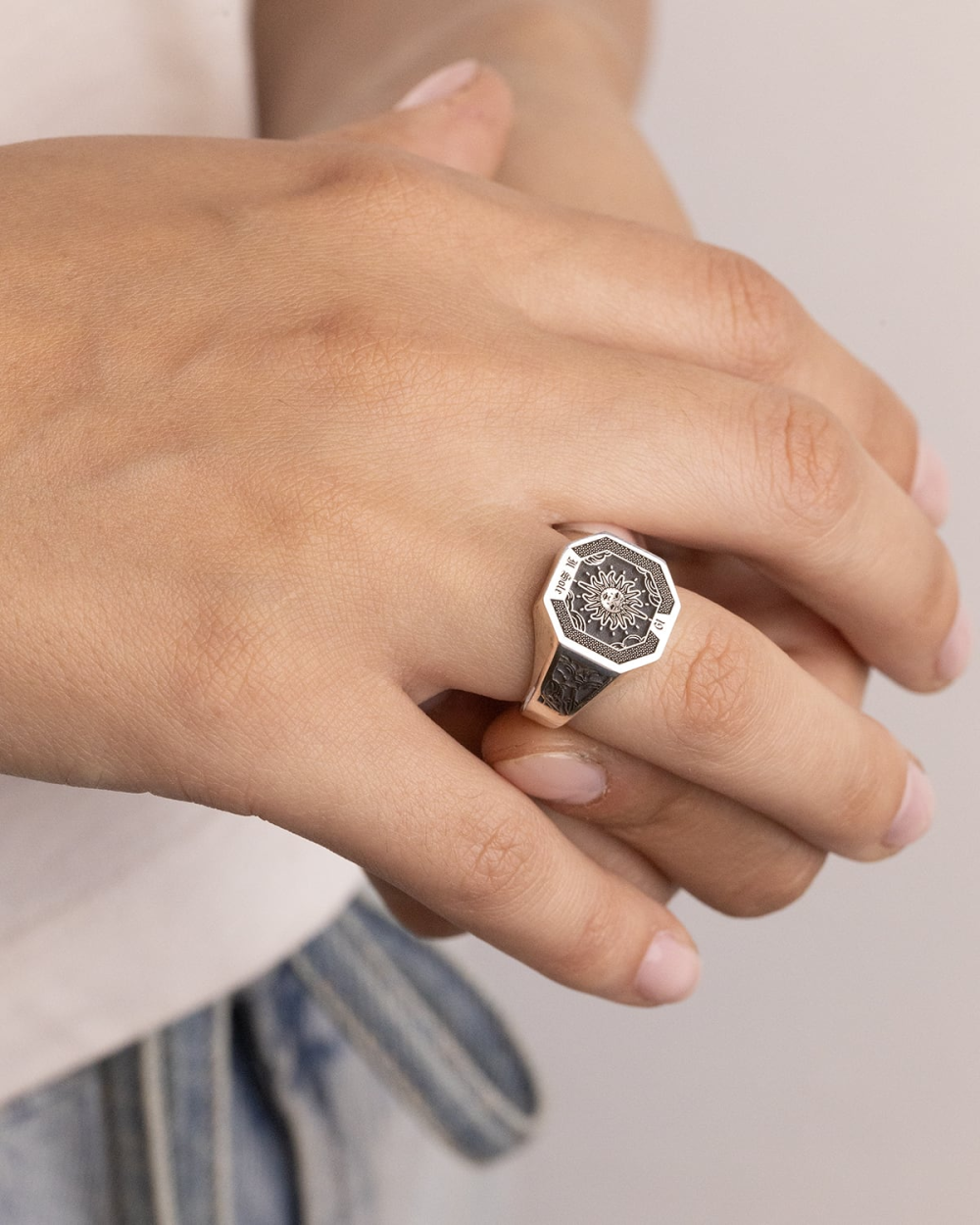 THE TOWER CARD SIGNET RING