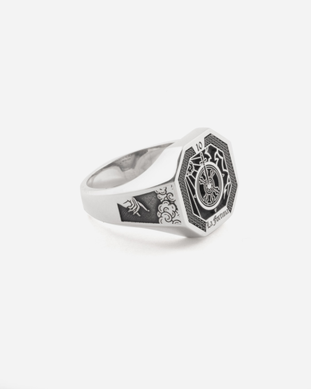 WHEEL OF FORTUNE TAROT CARD SIGNET RING