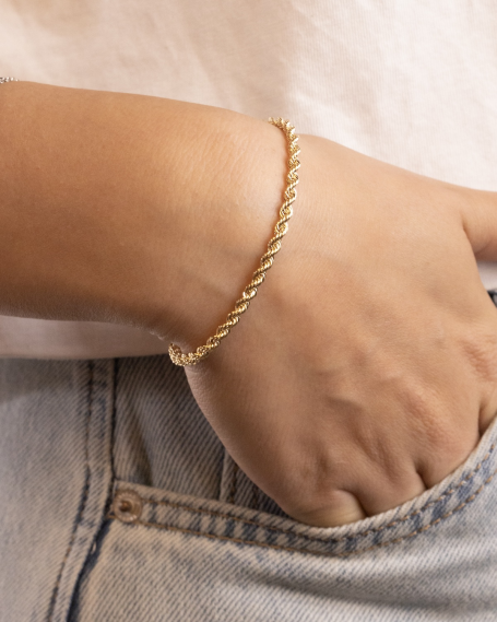 9KT GOLD 060 ROPE BRACELET 2