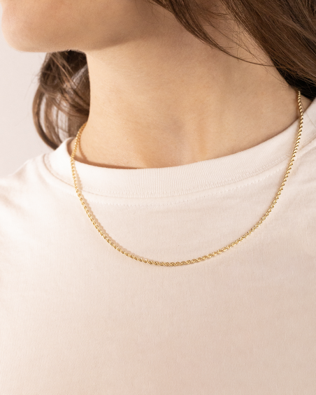 COLLIER CORDE 040 EN OR 9 KT