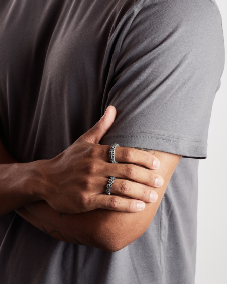 ANELLO FEDE MODULI GOTICI REAL IN ARGENTO