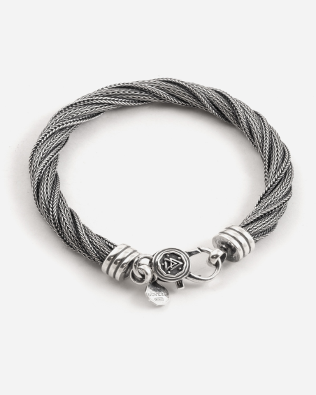 BRACCIALE TRECCIA RITORTA GRANDE IN ARGENTO