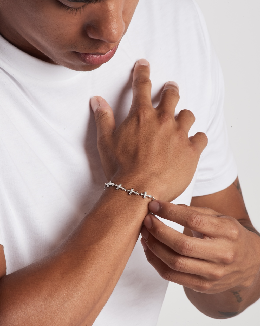 BRACCIALE CROCI GOTICHE IN ARGENTO...