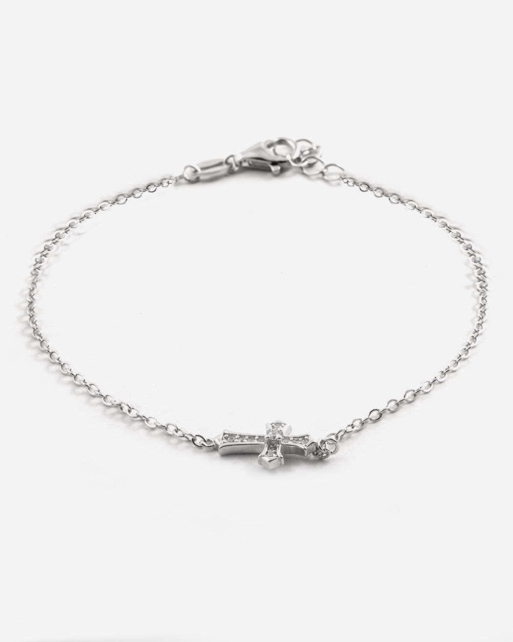 BRACCIALE CROCE GOTICA IN ARGENTO CON...