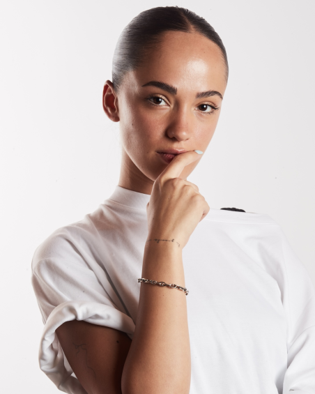 BRACCIALE CATENA TRAVERSINO IN ARGENTO