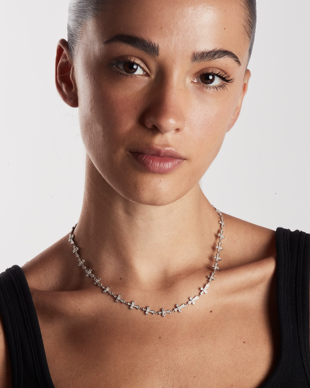 GOTHIC CROSSES NECKLACE WITH BRILLIANTS