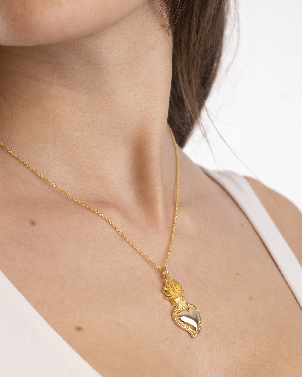 CIONDOLO CUORE EX-VOTO MEDIO PLACCATO...