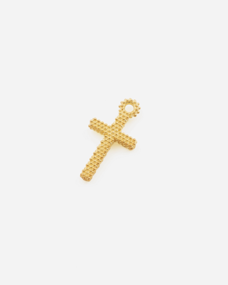 GOLD PLATED SMALL DOTTED CROSS PENDANT