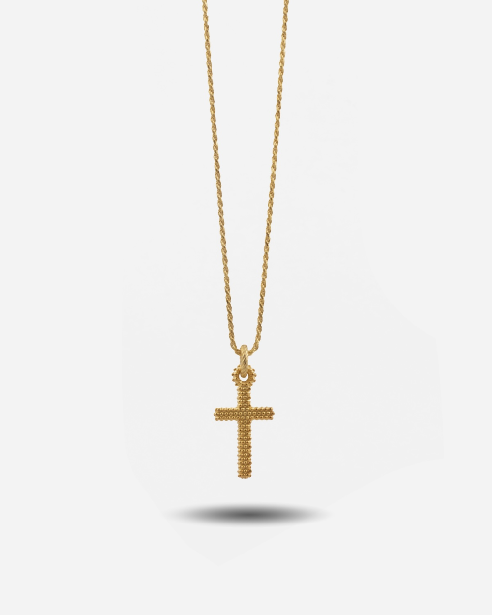 GOLD PLATED SMALL DOTTED CROSS PENDANT