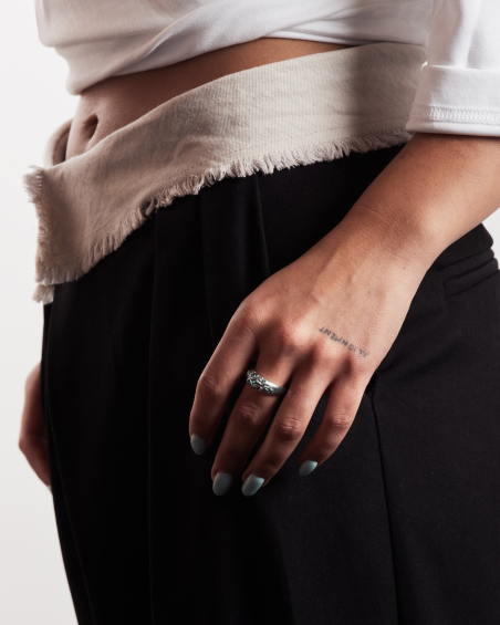 ANELLO FEDONA GOTICA SOLEDAD IN ARGENTO CON PIETRA VERDE