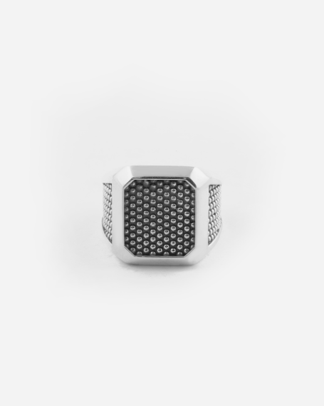 OCTAGONAL SIGNET RING WITH...