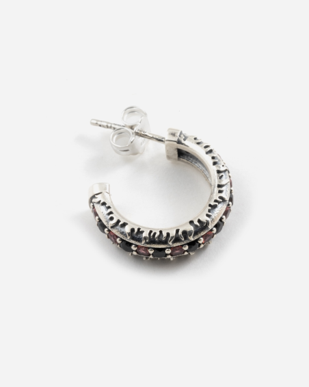 AC MILAN FLAMES HOOP EARRING WITH ROSSONERI BRILLIANTS
