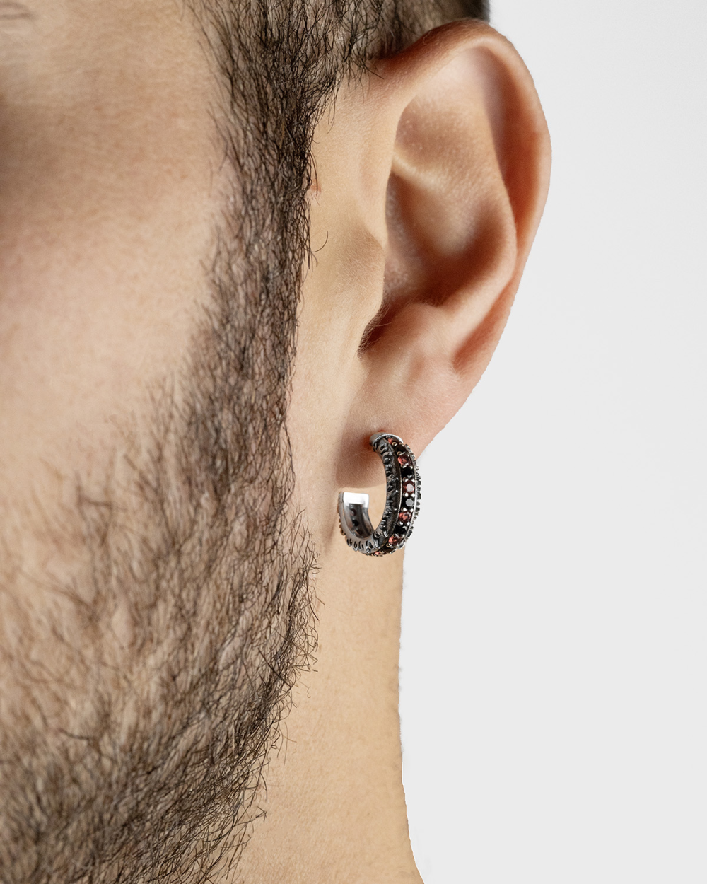 AC MILAN FLAMES HOOP EARRING WITH...