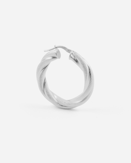 NKlaus Orecchini Singoli A Cerchio In Argento 925 – 20mm, Spessore 1,5mm, Cavi, Peso 0,5g
