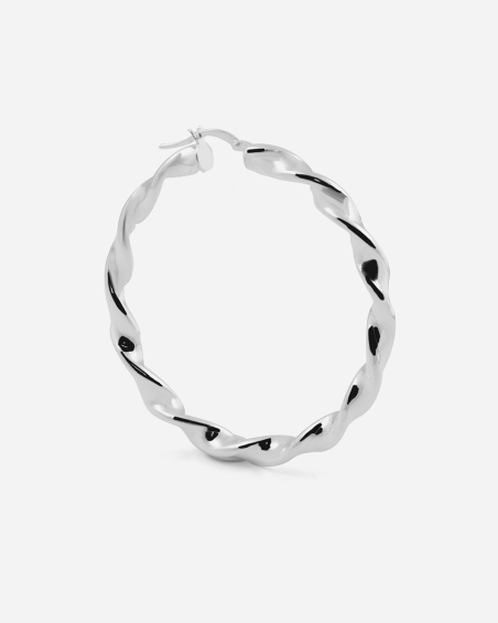 LARGE TWISTED HOOP EARRING 4.5 MM DIAM 41 MM