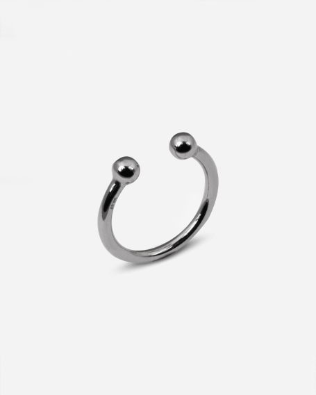 Anelli ANELLO PIERCING SFERE GRANDE RUTENIO NOVE25