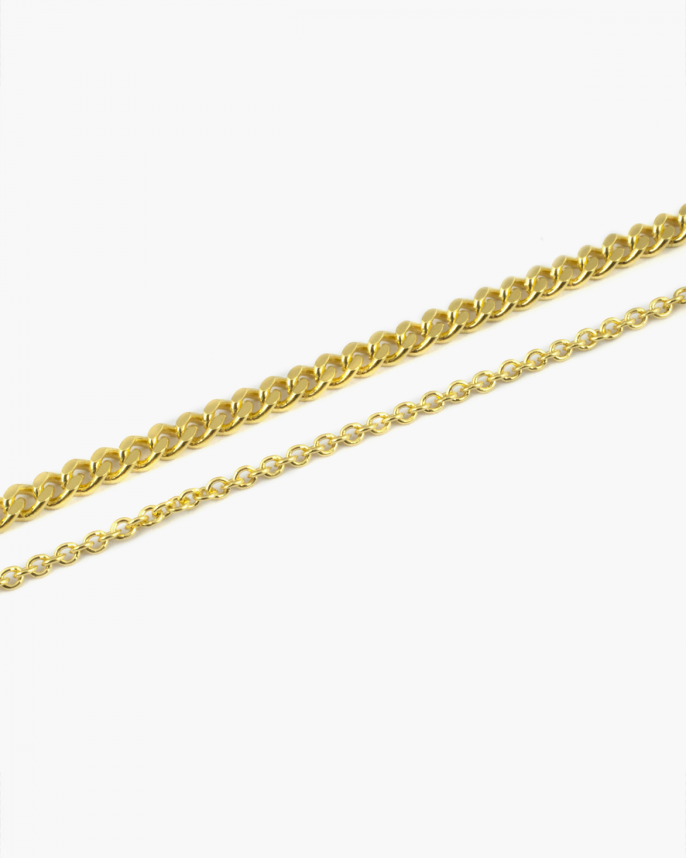 Anklets DOUBLE LAYER GOLD CURB AND CABLE CHAIN ANKLET NOVE25