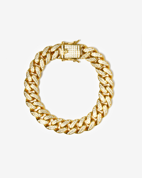 Bracelets H120 YELLOW GOLD OVAL ZIRCON CURB BRACELET NOVE25