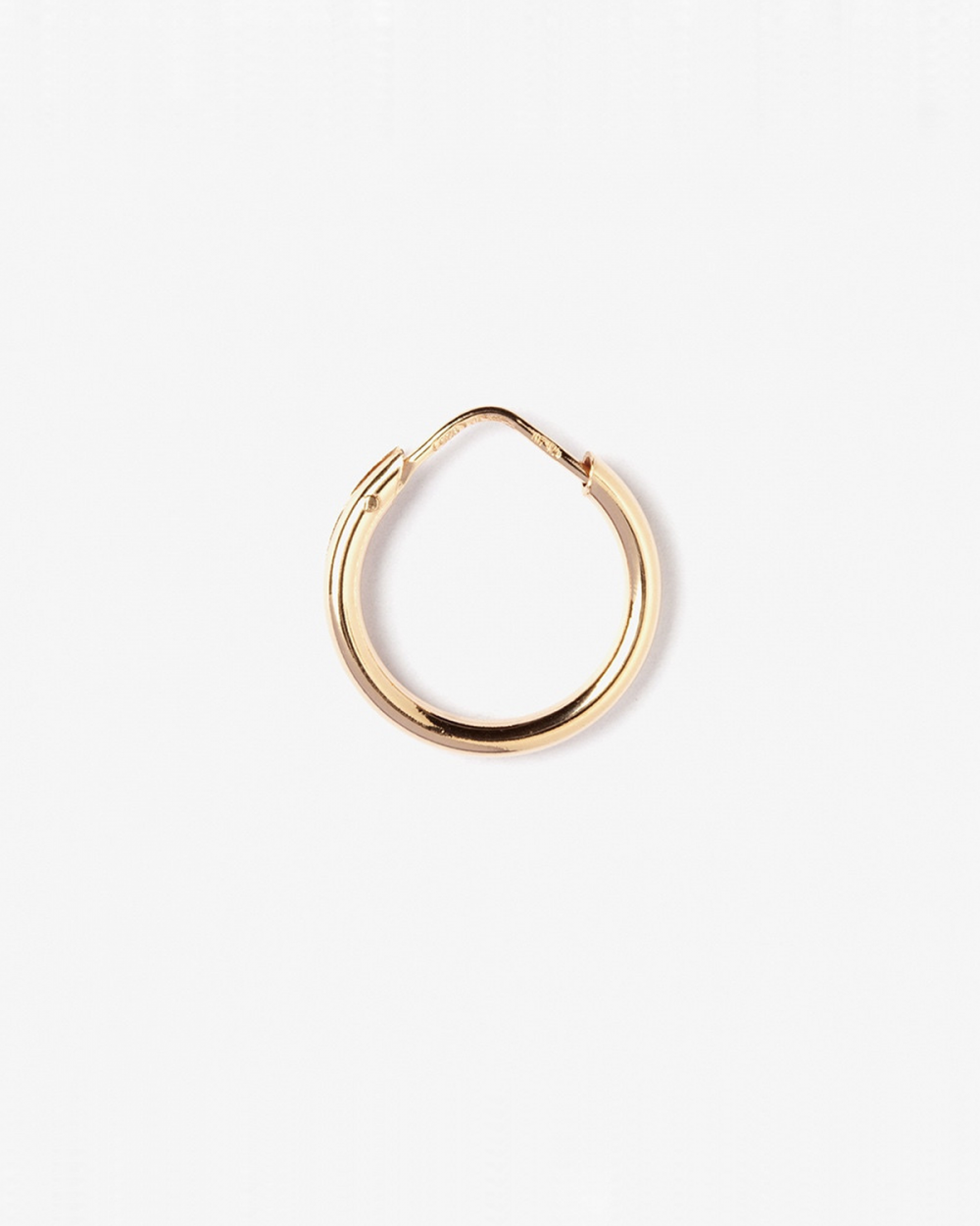 ROUND TUBE 2,5 CLOSING PIN SINGLE HOOP EARRING D15 MM / POLISHED ROSE GOLD