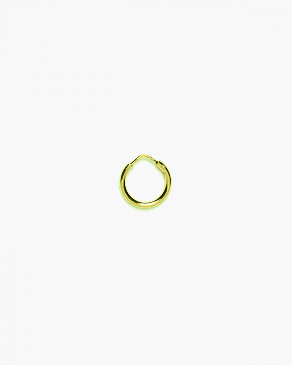 ROUND TUBE 2.5 CLOSING PIN SINGLE HOOP EARRING / POLISHED YELLOW GOLD
