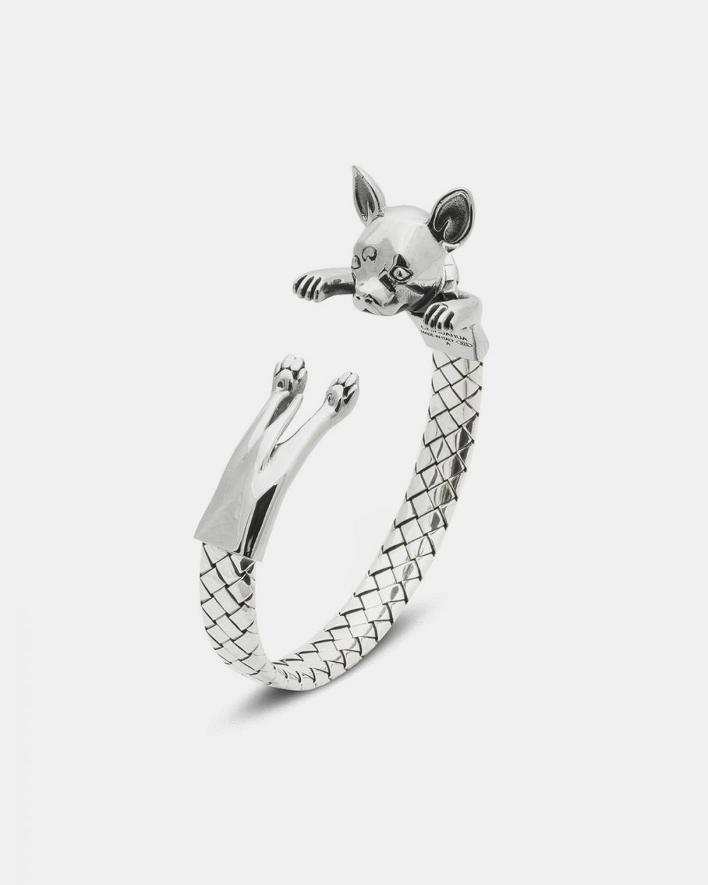 PULSERA HUG CHIHUAHUA DE PLATA