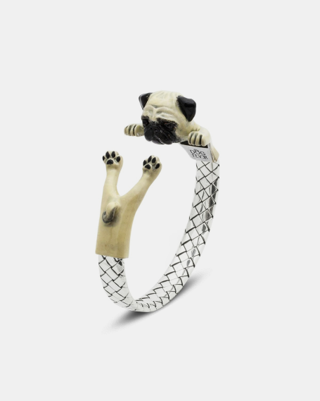 PULSERA HUG PUG ESMALTADA