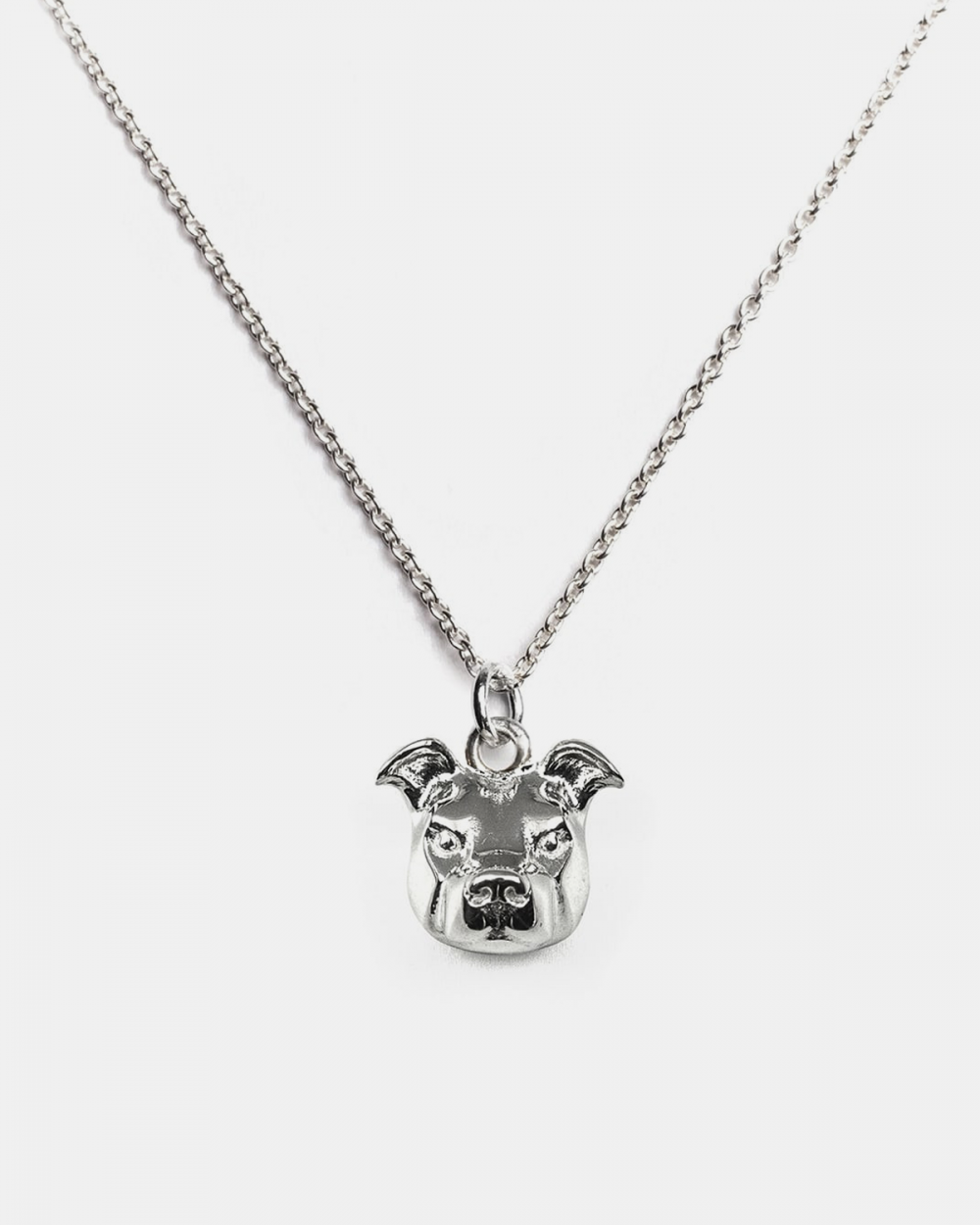 AMERICAN STAFFORDSHIRE PENDANT NECKLACE F040 L60 / POLISHED SILVER