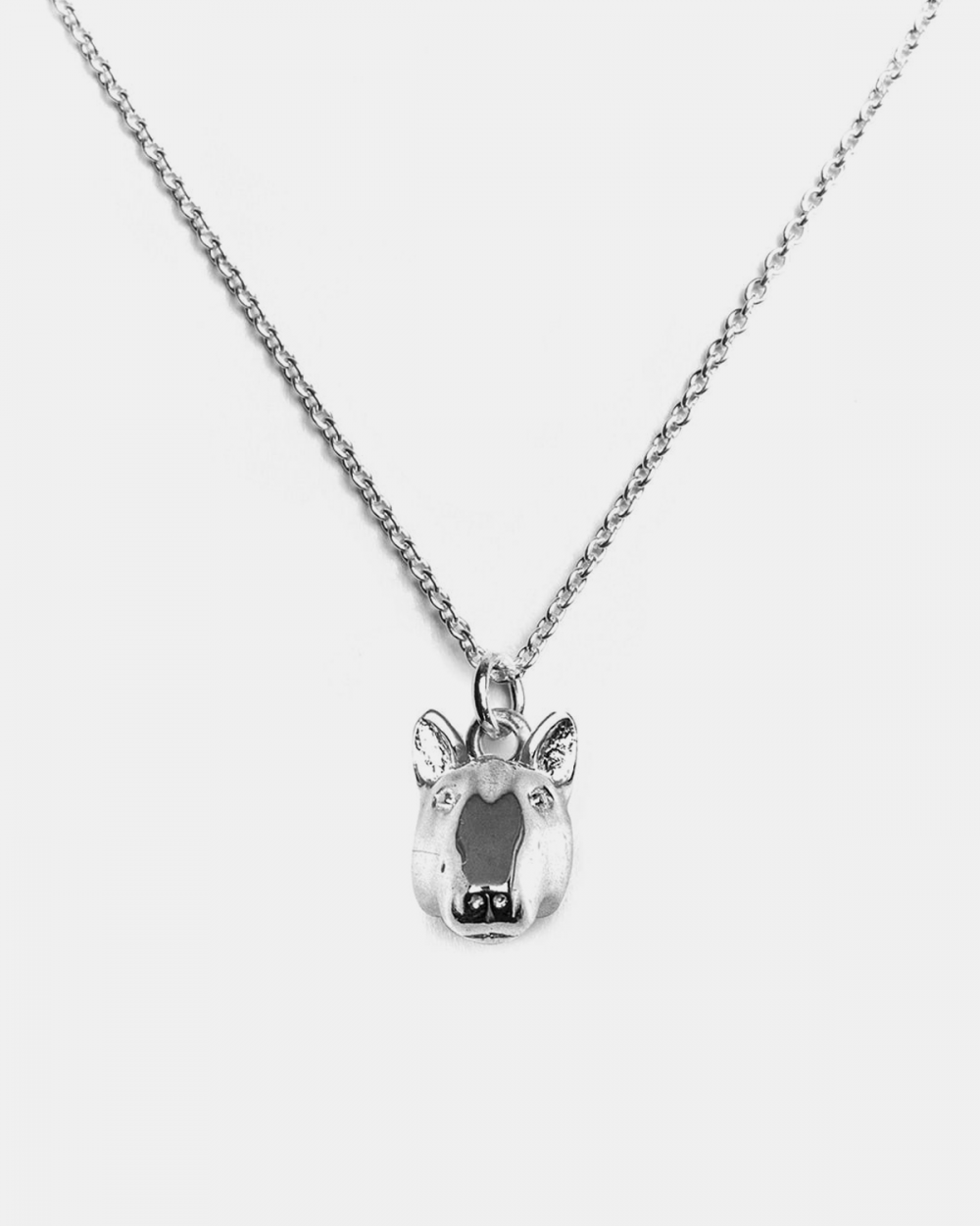 BULL TERRIER PENDANT NECKLACE F040 L60 / POLISHED SILVER