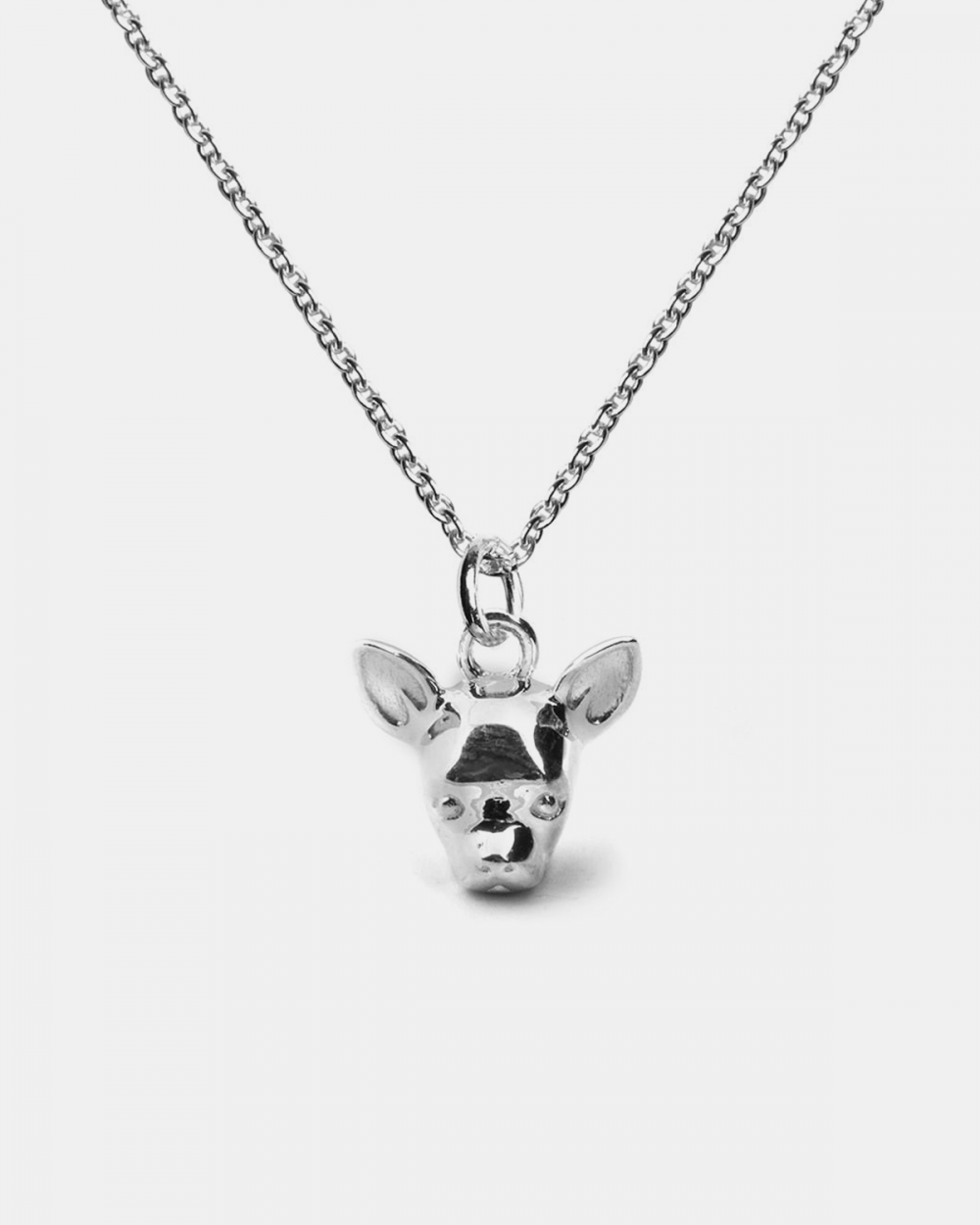 CHIHUAHUA PENDANT NECKLACE F040 L60 / POLISHED SILVER