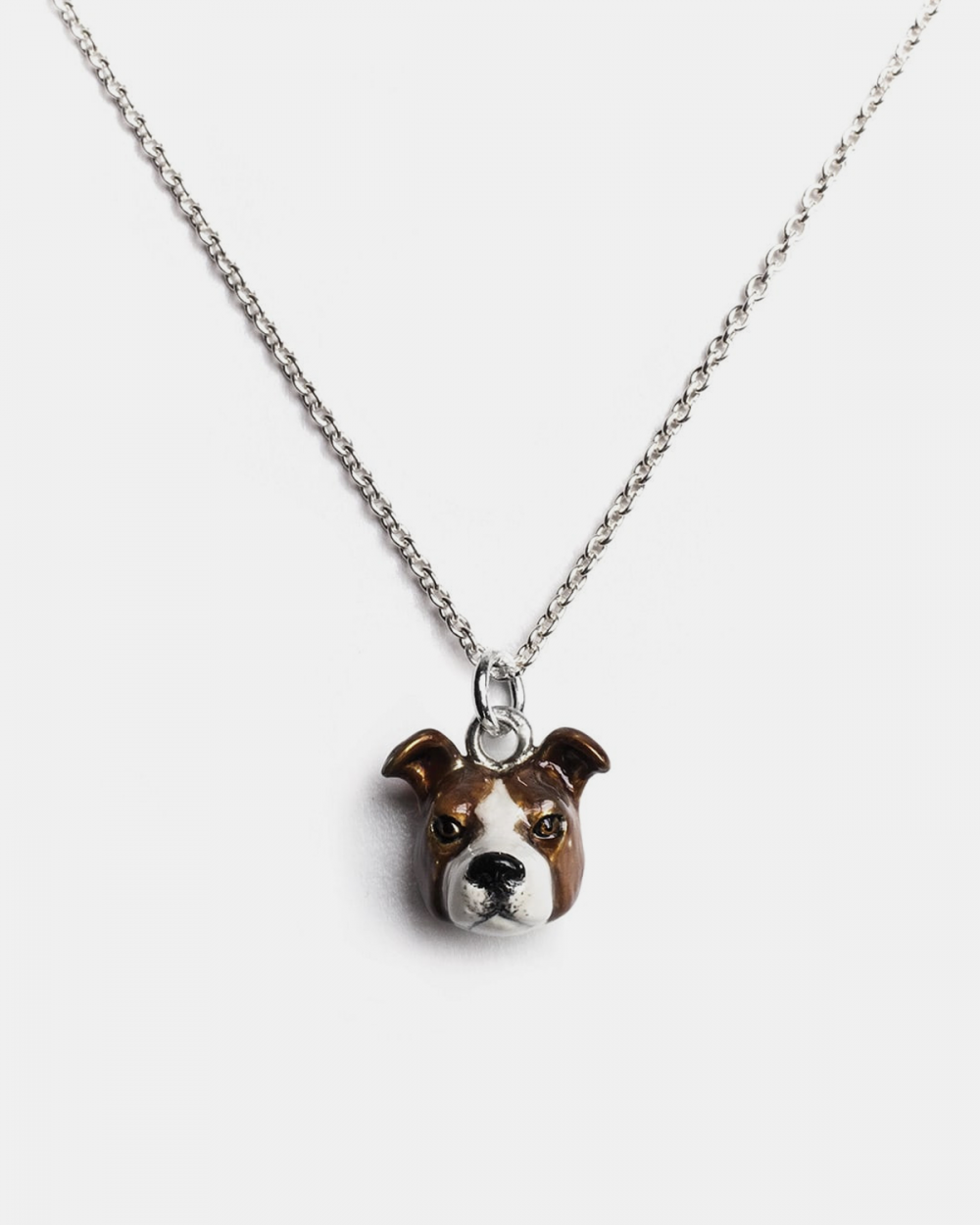 AMERICAN STAFFORDSHIRE PENDANT NECKLACE F040 L60 / ENAMELLED