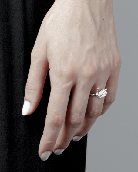 BAGUE ORIGAMI CYGNE 2