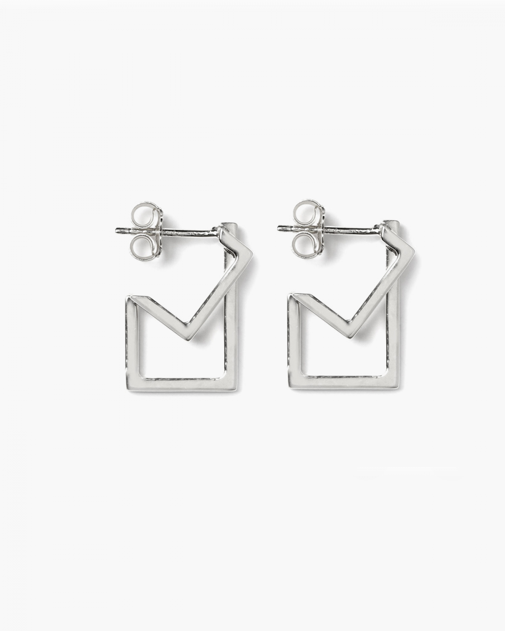 Earrings SILVER SQUARE & RECTANGLE PLATE BIG EARRINGS NOVE25