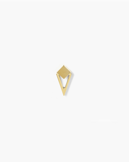 Earrings YELLOW GOLD SQUARE & RHOMBOID SINGLE LOBE EARRING  NOVE25