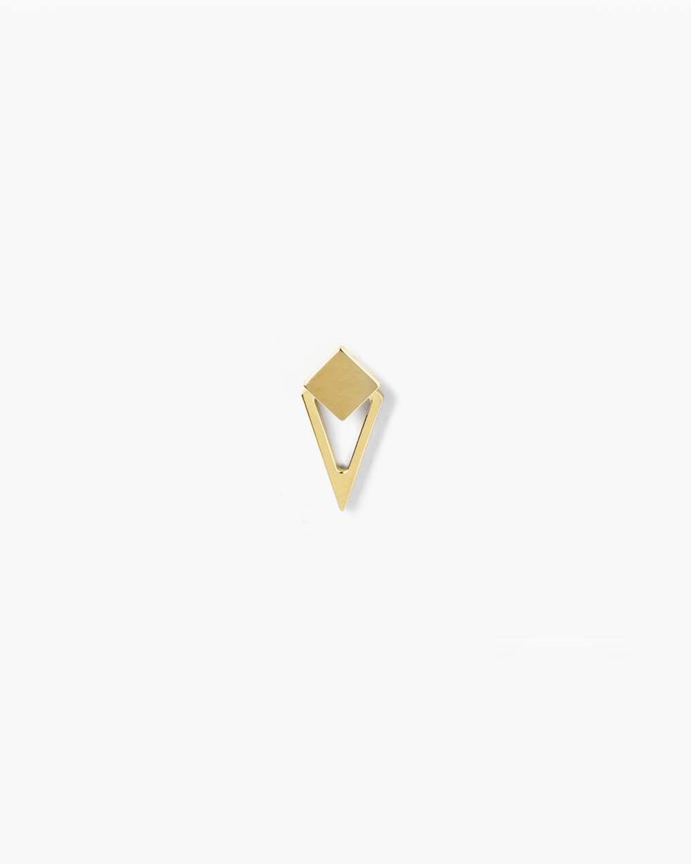 Earrings YELLOW GOLD SQUARE & RHOMBOID SINGLE LOBE EARRING  NOVE25