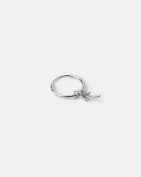Orecchini ORECCHINO SINGOLO CERCHIO E PALMA CHARM / RODIO LUCIDO - O/S NOVE25