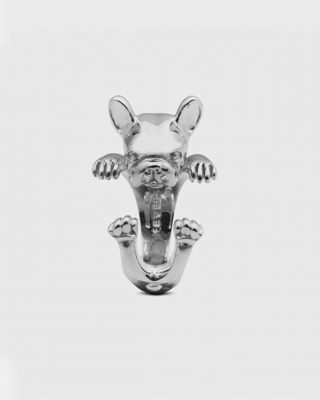 Dog Fever FRENCH BULLDOG HUG RING / POLISHED SILVER NOVE25