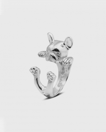 Dog Fever FRENCH BULLDOG HUG RING / POLISHED SILVER NOVE25