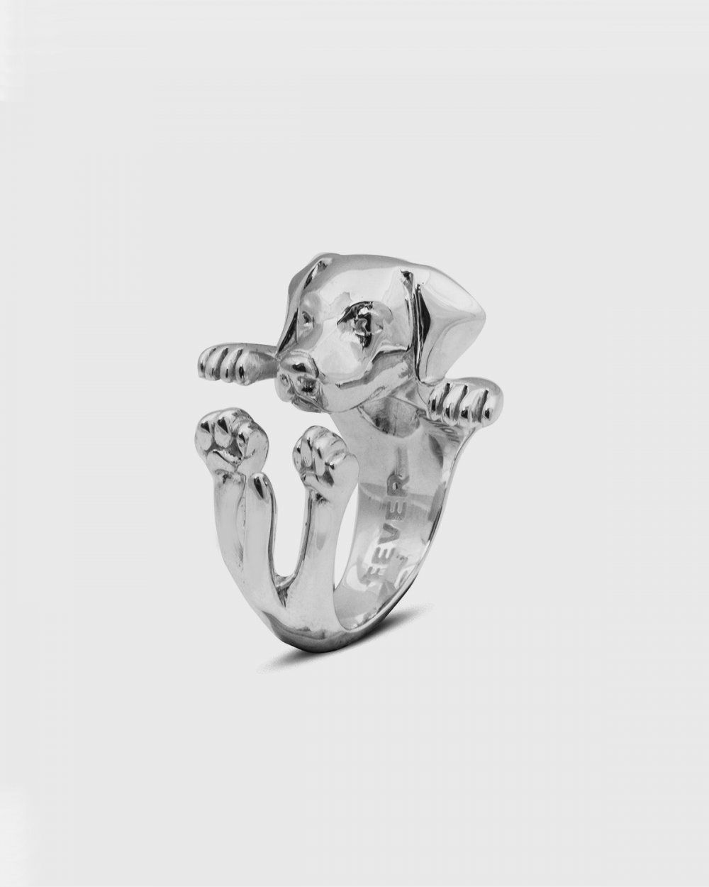 Dog Fever LABRADOR RETRIEVER HUG RING / POLISHED SILVER NOVE25