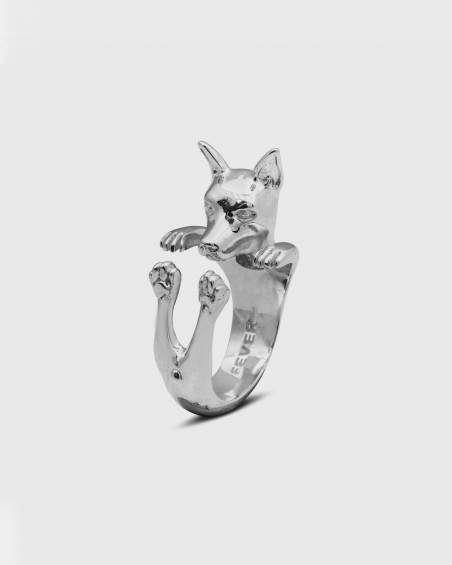 Rings PINSCHER HUG RING / POLISHED SILVER NOVE25